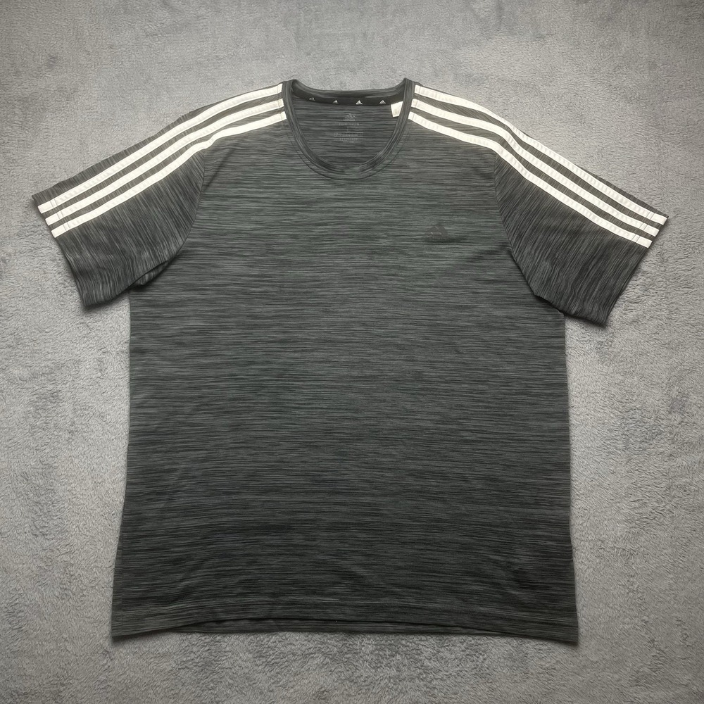 Adidas Tshirt Aeroready Primegreen‎ Mens Size Large Gray Short Sleeve Activewear